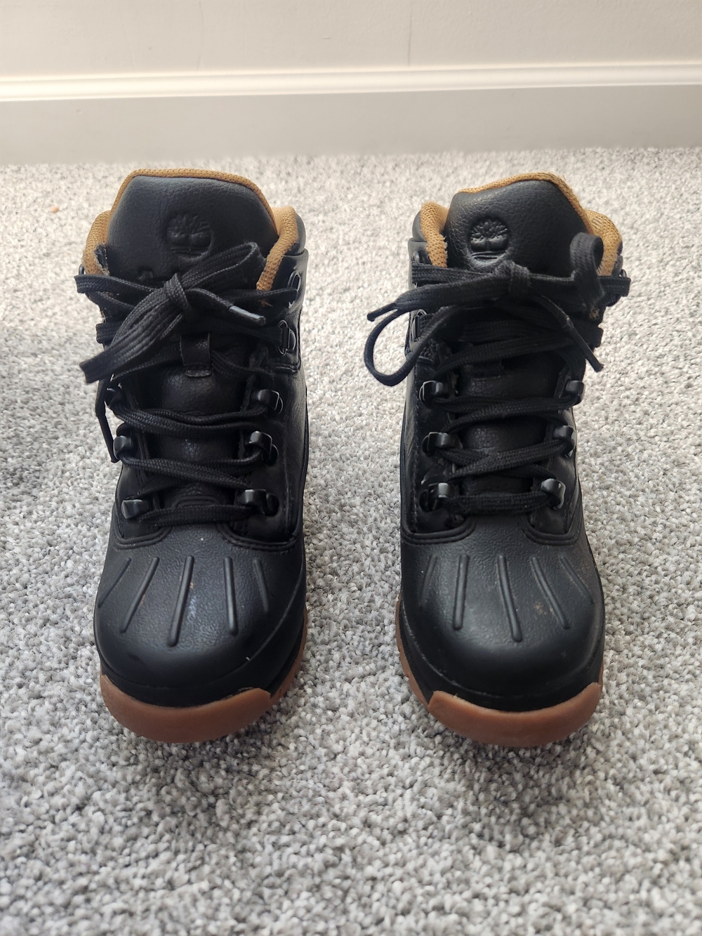 Timberland AUTHENTIC Kids Black and Brown Lace-Up Outdoor Boots